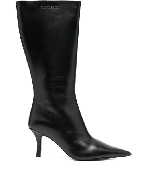 Patrizia Pepe Black 70Mm Pointed-Toe Calf Leather Boots