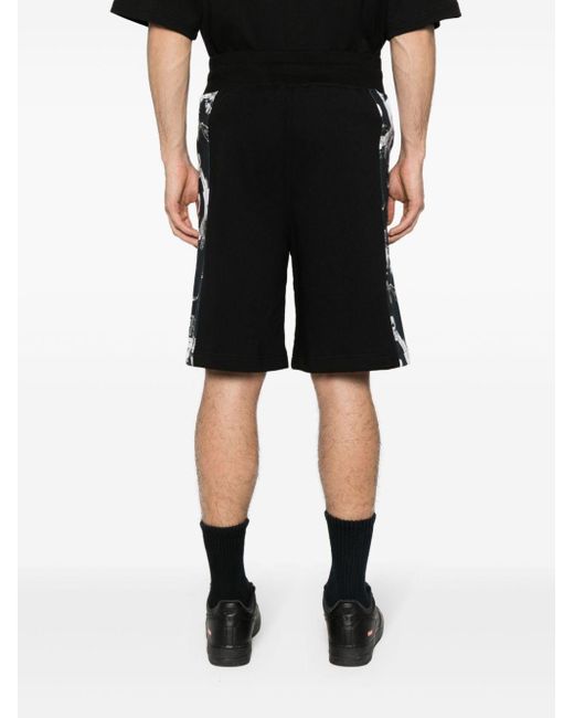 Versace Joggingshorts mit Watercolour Couture-Print in Black für Herren