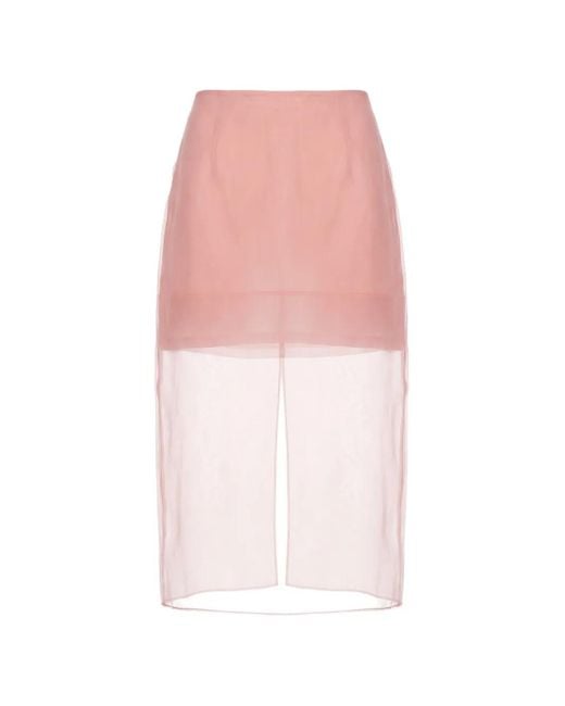 Monse Pink Jupe Crayon À Coupe Mi-Longue