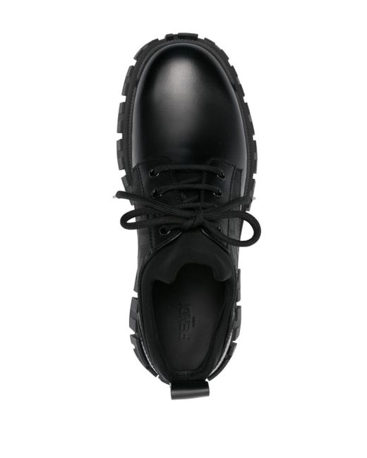 Zapatos derby Force con paneles Fendi de hombre de color Black