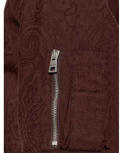 Etro Purple Paisley-Pattern Bomber Jacket