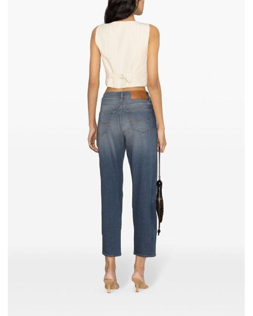 Jacob Cohen Blue Mid-rise Tapered Jeans