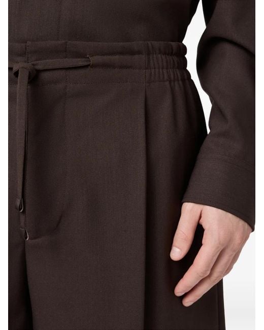 Tod's Black Drawstring-Fastening Tailored Shorts for men