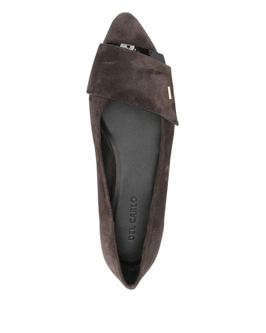 Roberto Del Carlo Black Pointed-Toe Bal Flat