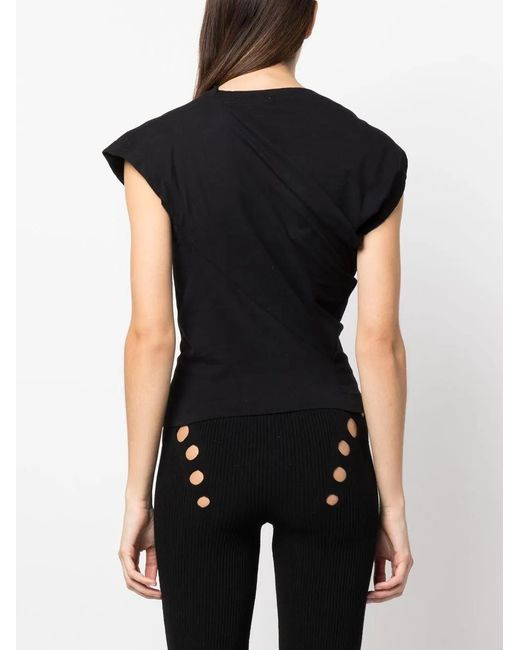 Vivienne Westwood Black Asymmetric Draped Top
