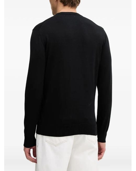 Guess Black Crew Neck Sweater for men
