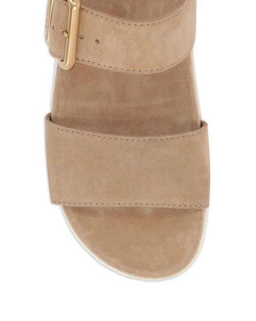 Miu Miu White Buckled-Strap Suede Sandals