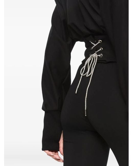 Hamza Black Nice High-Neck Corset Top