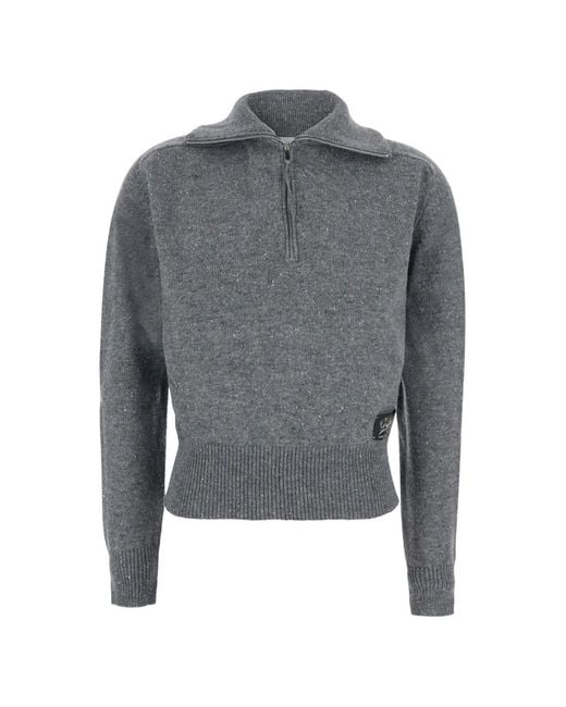 Grifoni Gray Half-Zip Sweater