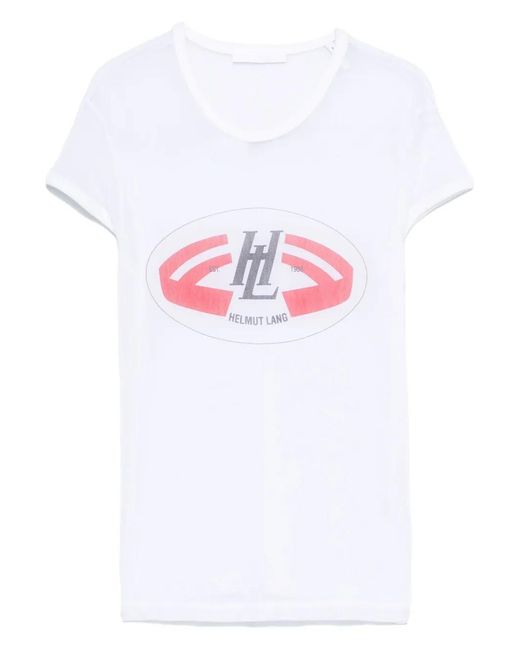 Helmut Lang Pink Logo Slim T-Shirt.F Nylo