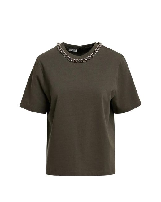 Essentiel Antwerp Gray Klaim Chain-Embellished T-Shirt