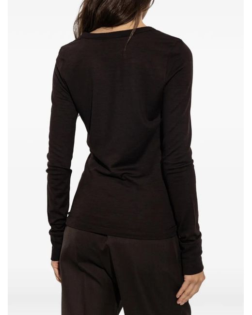 Studio Nicholson Black Malin Long-Sleeve Wool Sweater