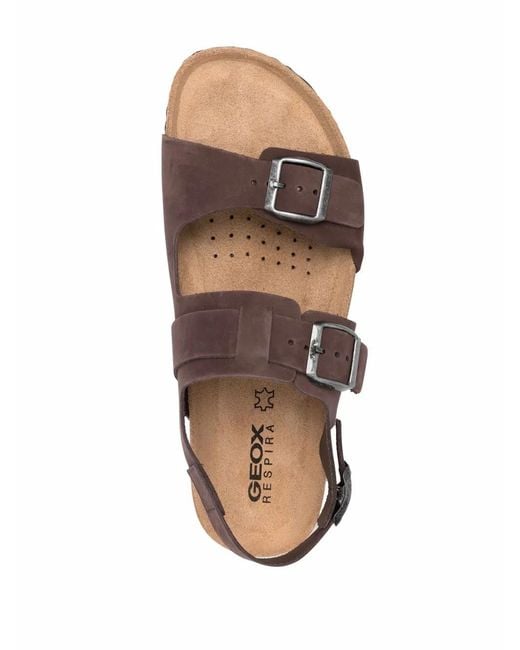 Geox Brown Ghita Leather Sandals for men