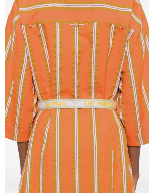 ALÉMAIS Orange Gina Hemdkleid mit Streifen