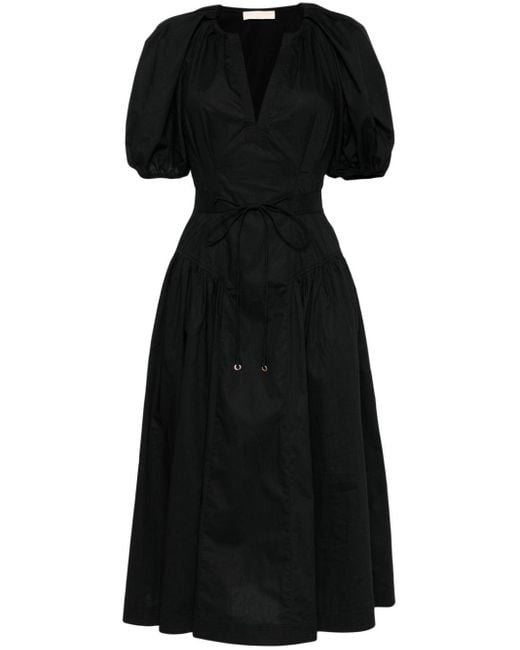 Ulla Johnson Black Carina Belted Midi Dress
