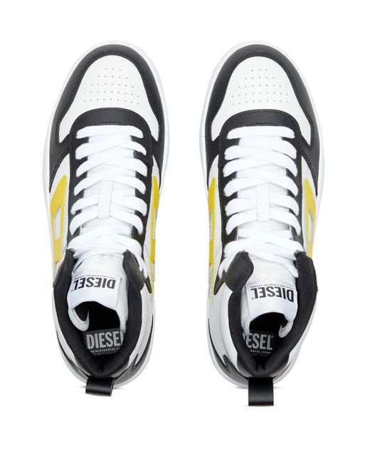 DIESEL White S-Ukiyo V2 Logo-Patch Sneakers for men