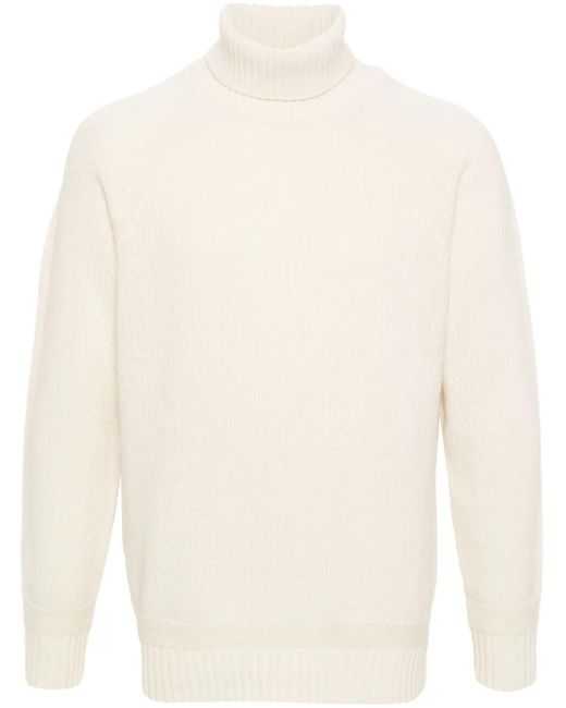 C P Company White Classic Turtleneck Sweater for men
