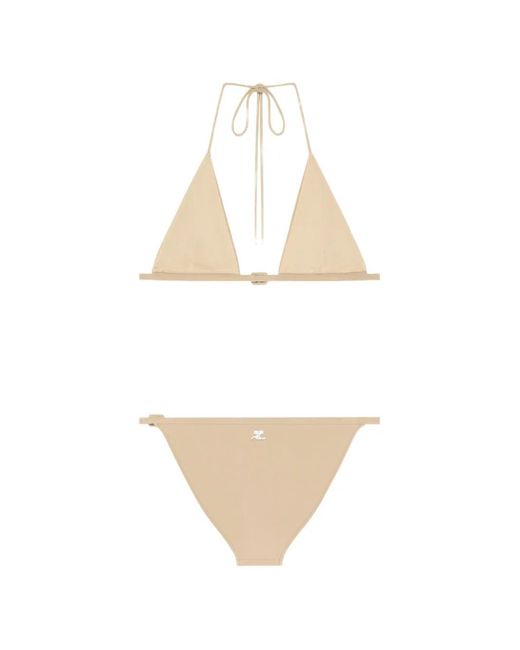 Courreges White Buckle-Detail Bikini