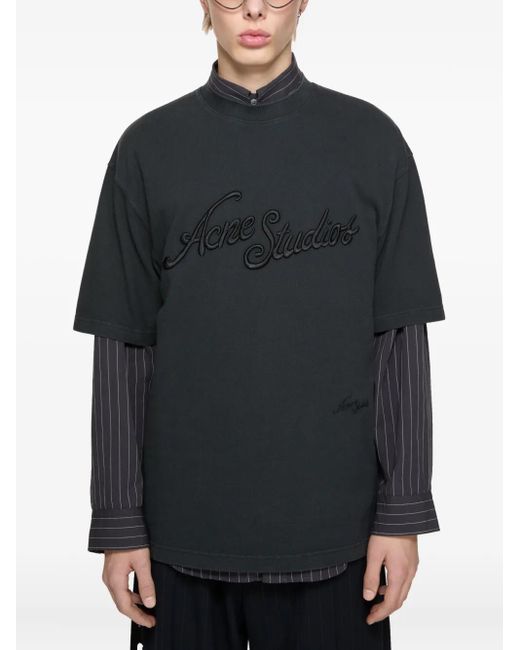 Acne エンブロイダリー Tシャツ Black