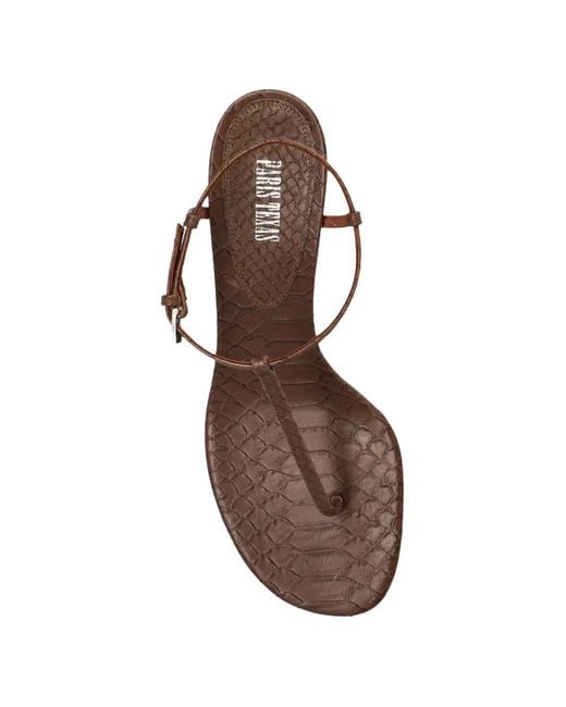 Paris Texas White Crocodile-Effect Leather Sandals