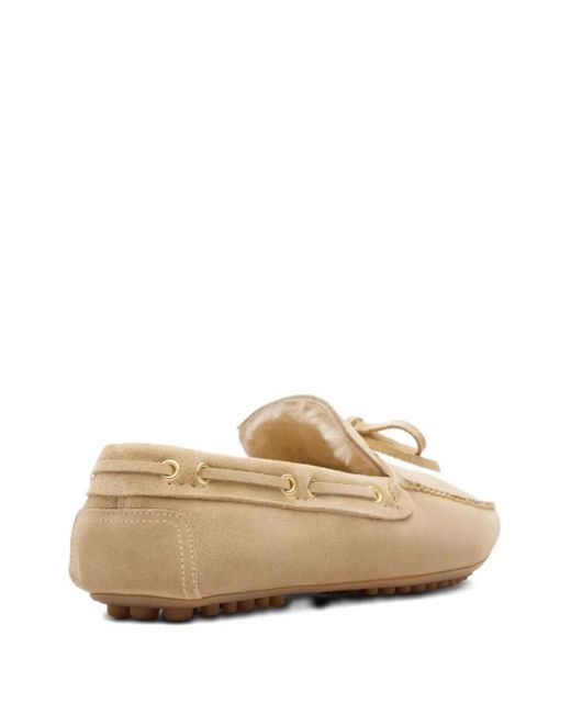 Car Shoe Natural Bow-Detailing Suede Loafers for men