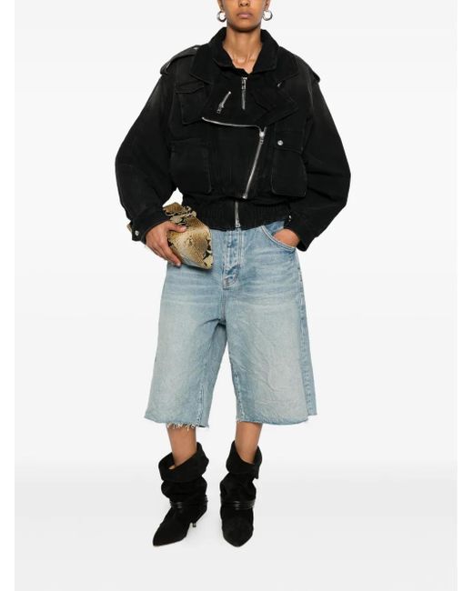 Isabel Marant Black Zip-Fastening Bomber Jacket