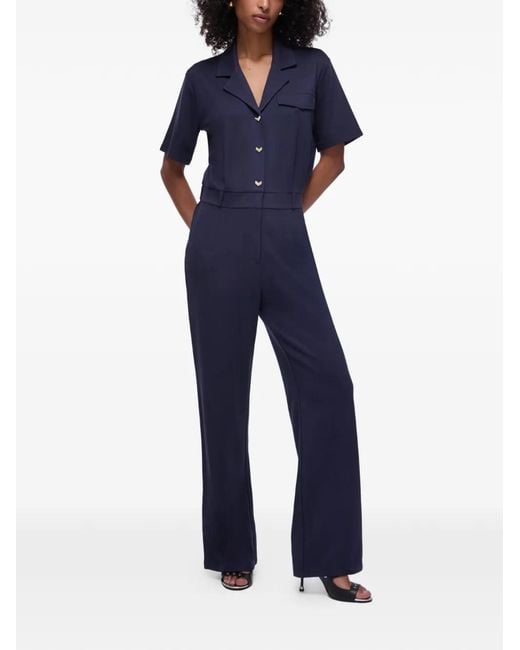 Liu Jo Blue Milanese Stitch Jumpsuit