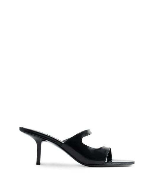 By Far White Sandales Serena En Cuir Verni