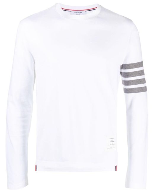 Thom Browne White 4-bar Stripe 2003-print T-shirt for men