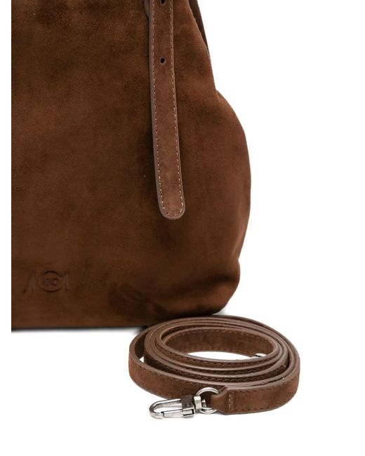 AUTENTICA 504 Brown Small Galatea Buckle-Detail Tote Bag