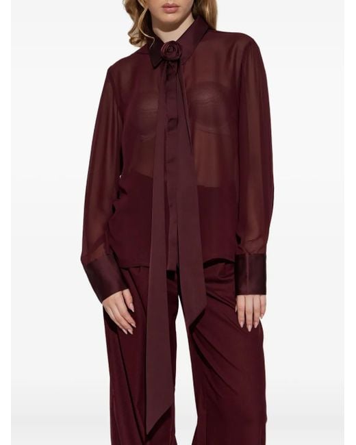 Gestuz Red Floral-Appliqué Blouse