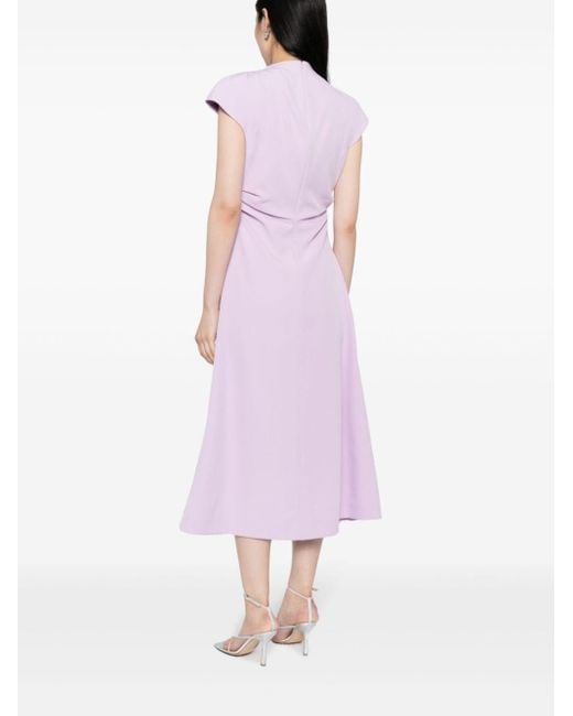 Rachel Gilbert Purple Willa Ruched Midi Dress