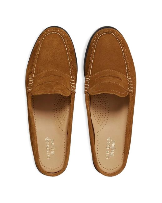 G.H.BASS Brown Weejuns Penny Slide Loafers