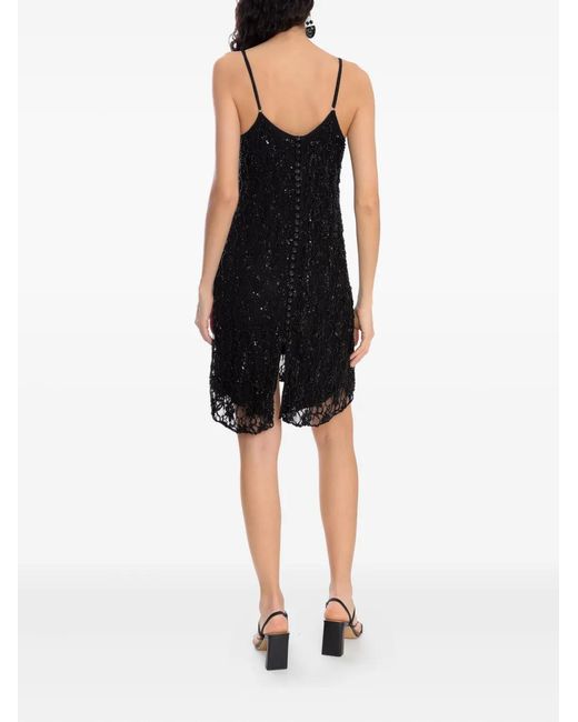 Amir Slama Black X Astrid Sequin-Embellished Mini Dress