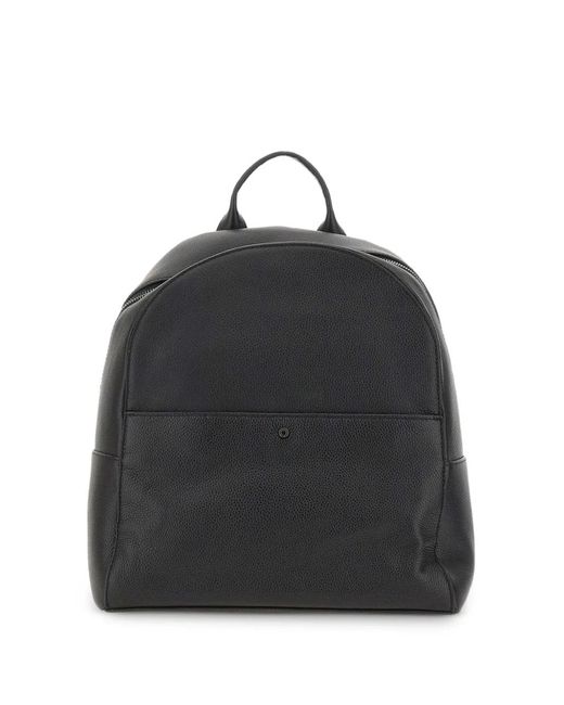 Gianni Chiarini Black Florence Hammered Leather Backpack for men