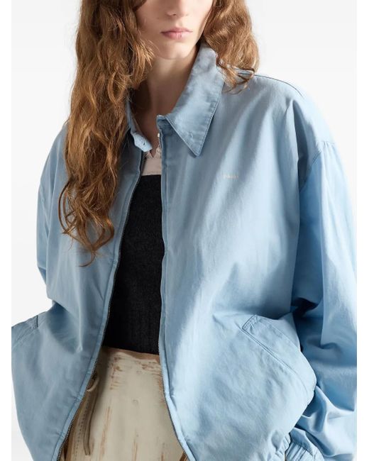 Prada Jack Met Geborduurd Logo En Elastische Manchetten in het Blue