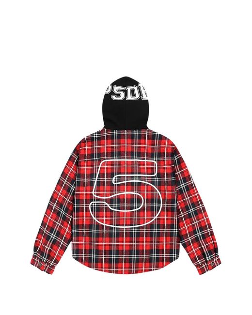 Sp5der Red Zip-Up Shirt Jacket for men