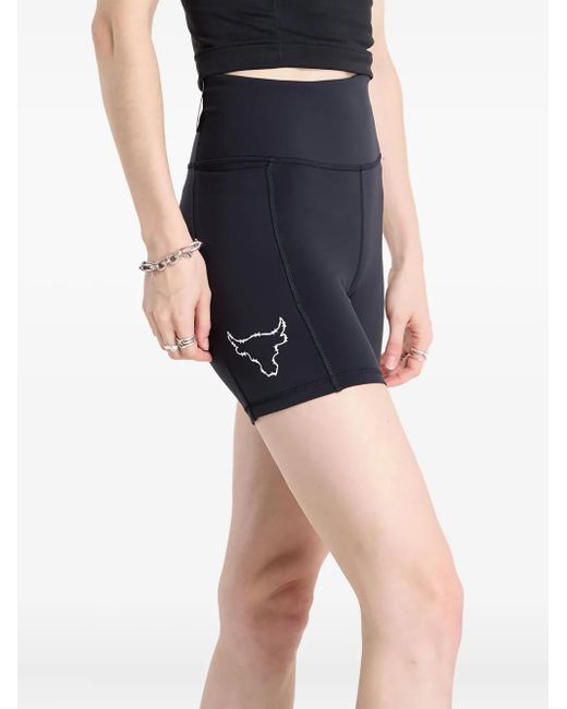 Under Armour Blue High-Waisted Bull Logo Shorts