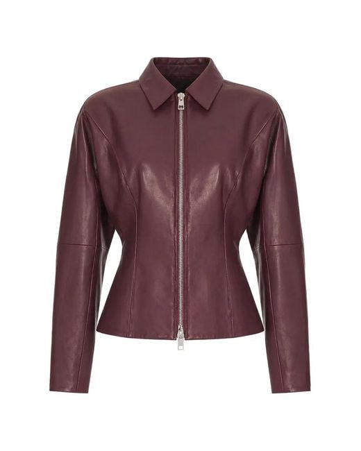 The Sei Purple Leather Jacket