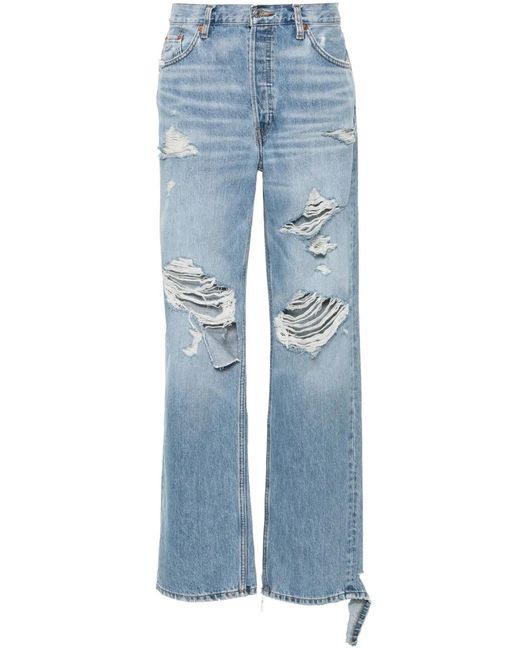 Re/done Blue Loose Long Jeans