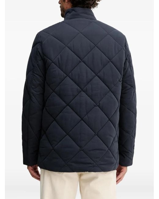 Barbour Blue Veste Matelassée À Fermeture Zippée for men