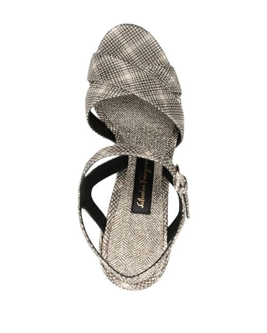Ferragamo Metallic Sonya Checked 120Mm Sandals