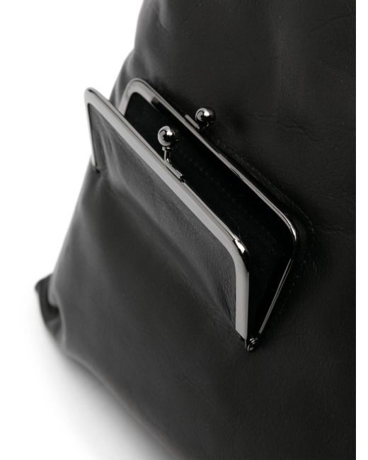Discord Yohji Yamamoto Black Clasp Leather Shoulder Bag