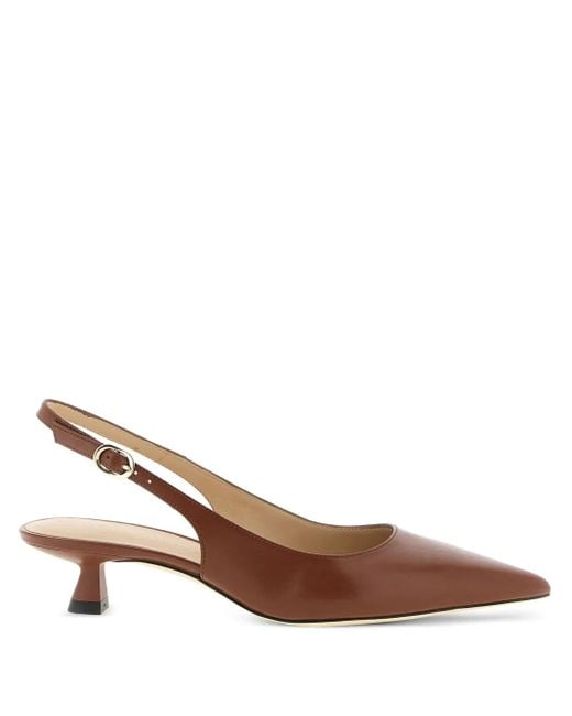 Stuart Weitzman Brown Spitze Slingback-Pumps 35mm