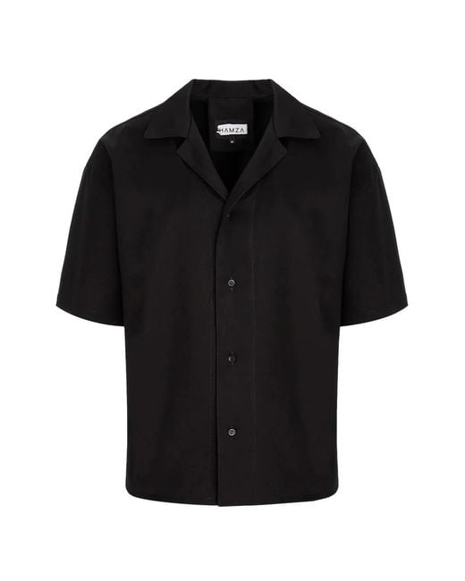 Hamza Black Thomas Short-Sleeve Shirt for men