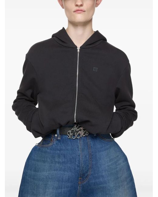 Acne Black Zip-Up Hoodie