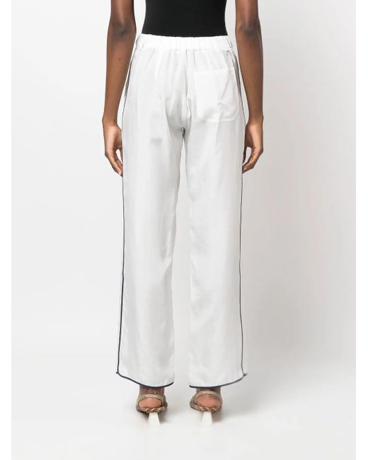 Jejia White Contrasting-Trim Detail Trousers