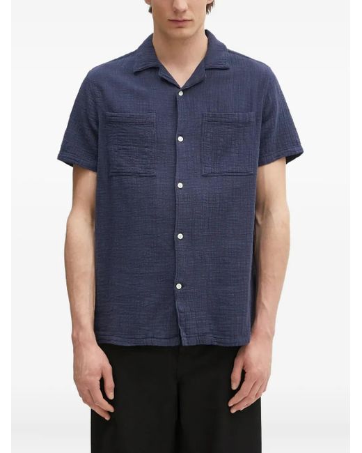 Barbour Blue Revere-Collar Pocket Shirt for men