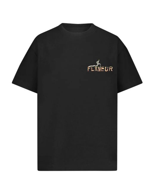 flâneur T-Shirt mit Passage of Time-Print in Black für Herren