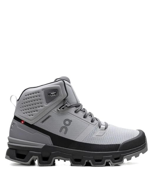 On Shoes Gray Cloudrock 2 Waterproof "Glacier Eclipse" Sneakers